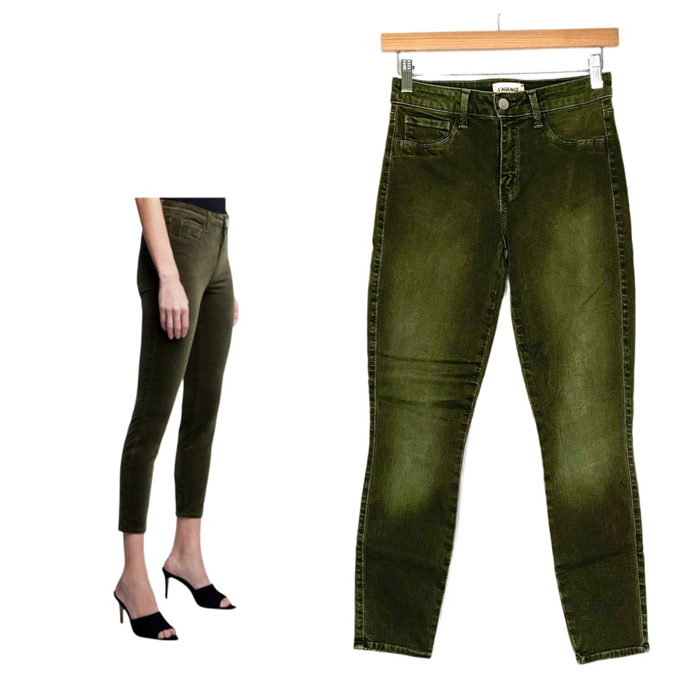 L'AGENCE Margot 2016 High Rise Skinny Jeans Size 26 in Picholine Green